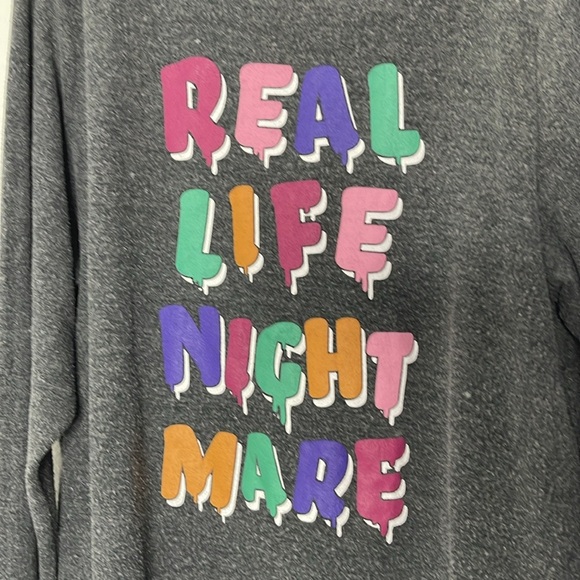 Wildfox Gray Real Life Nightmare Sweet Dreams Sweatshirt Size XL - Picture 2 of 5